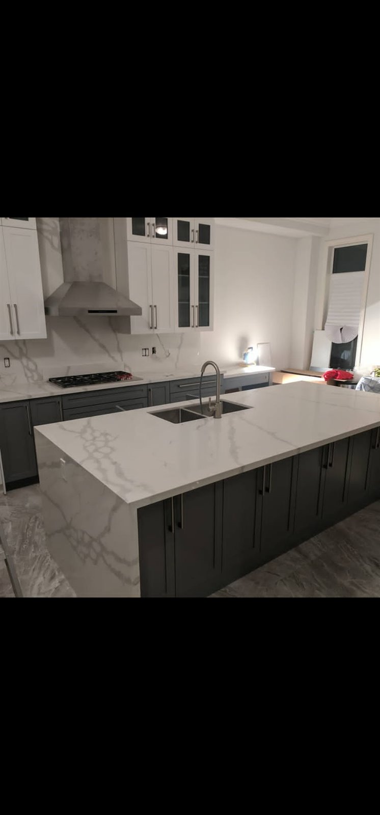 Black and white custom kitchen cabinets