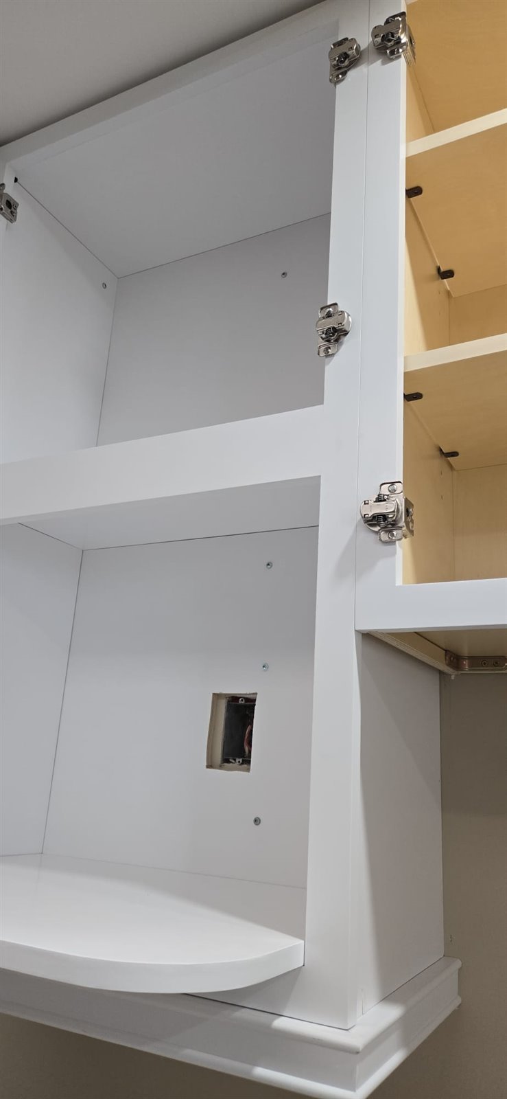 Built in cabinet shelving unit