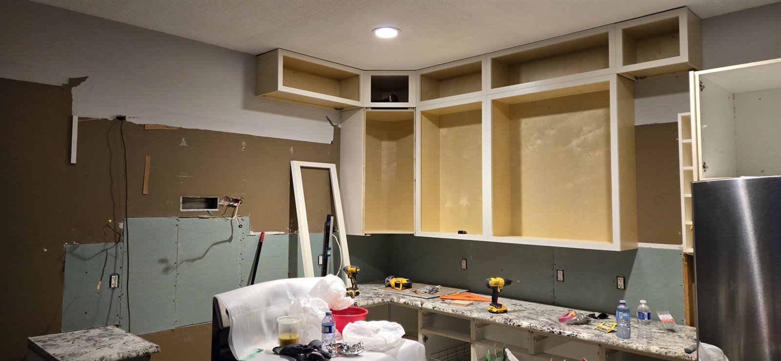 Cabinet boxes during installation