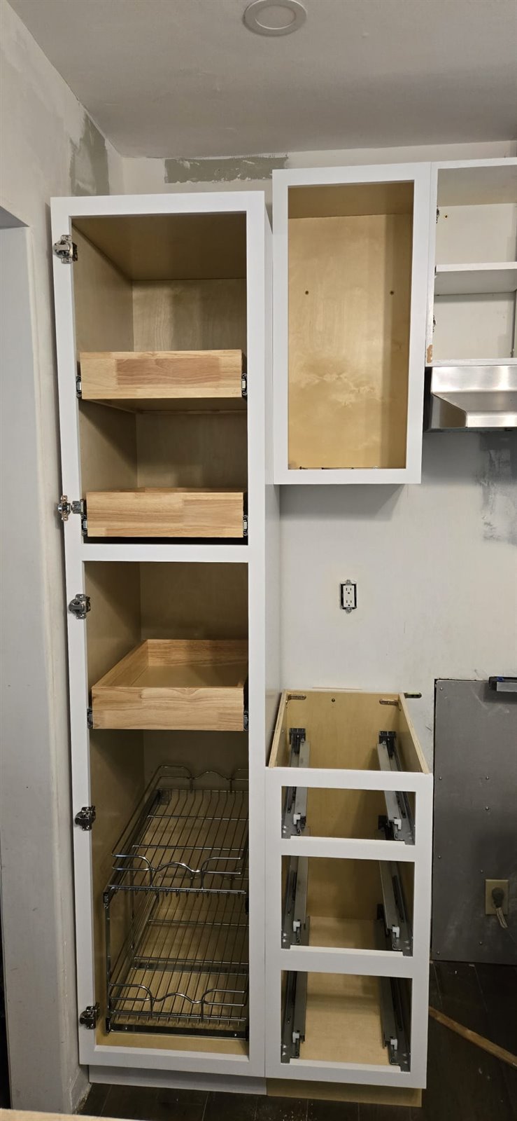 Open wall cabinet installation detail