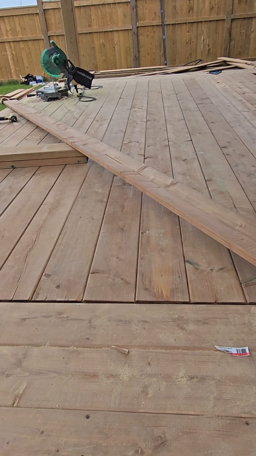 Outdoor deck build progress