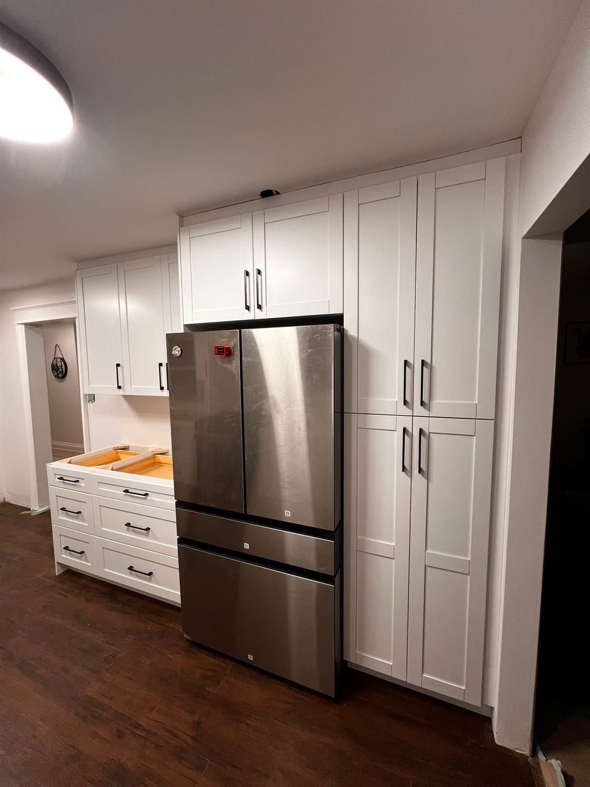 Pantry cabinet and fridge wall storage
