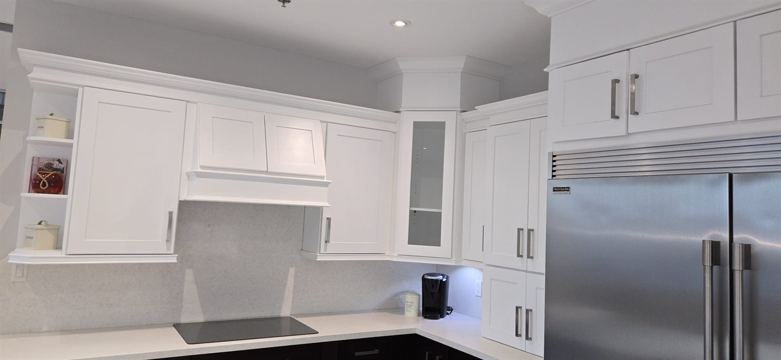 White upper cabinet installation