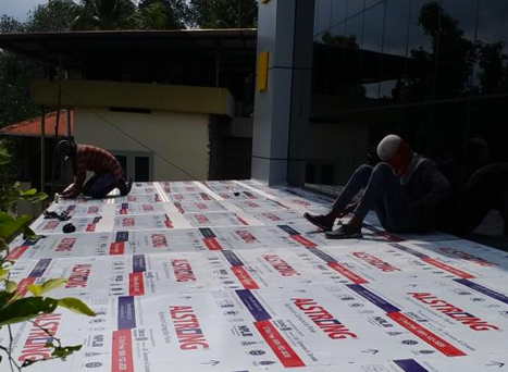 Aluminium cladding window facade installation